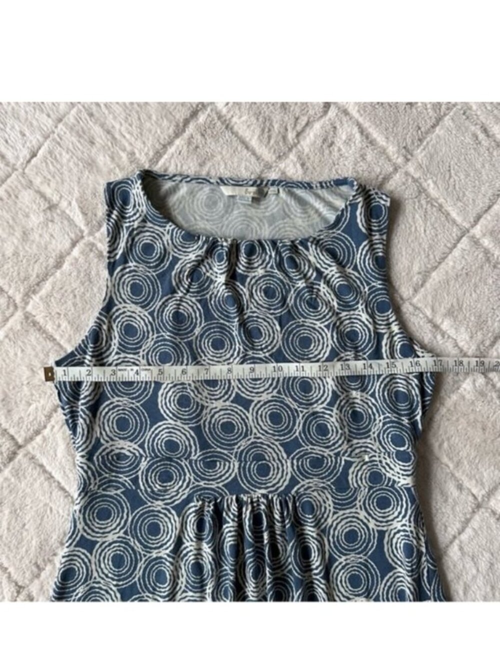 Boden | Blue Circle Print Jersey Knit Dress | Size 10L - Picture 11 of 13